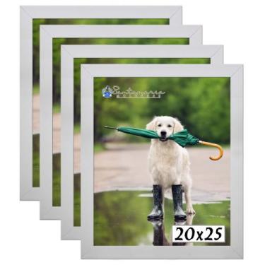 Imagem de Kit 4 Porta Retrato Molduras 20x25 Branco - Santamaria Molduras