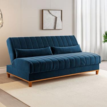 Imagem de Sofá Cama 3 Lugares Reclinável Tequila Azul - Viero Móveis