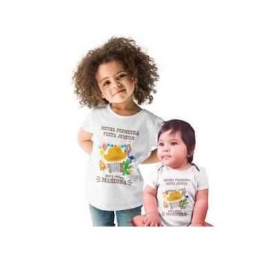Imagem de Kit 2 Camisetas Infantil Festa Junina com minha maninha Branca - Del F