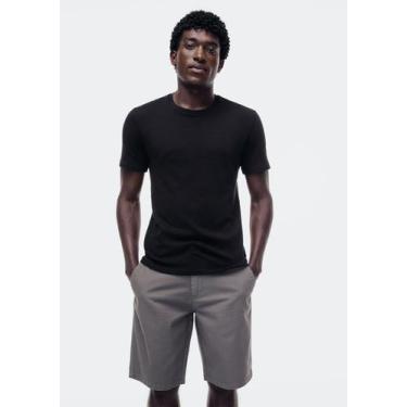 Imagem de Camiseta Hering Manga Curta Soft Touch Masculina, M, Preto