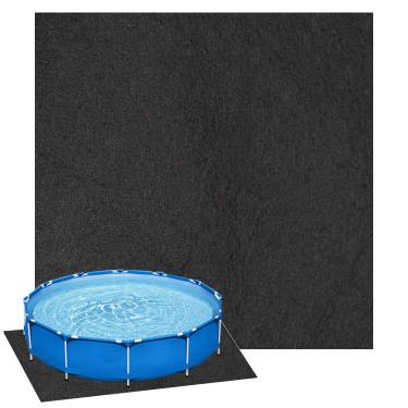 Imagem de Sitroasho Almofada de forro de piscina de 4 x 4 m para piscina acima do solo, tapete quadrado para chão de piscina, tapete de feltro resistente, resistente a perfurações, piso protetor