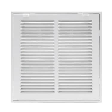 Imagem de Howeall 30 cm L x 30 cm A [Tamanho da abertura do duto] Grade de filtro de ar de retorno de aço - Face/porta removível para filtros de 2,5 cm - Grelha de cobertura de ventilação HVAC - Branca