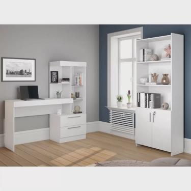 Imagem de Kit 2 Peças 1 Escrivaninha com Estante 1 Armário 2 Portas Espresso Móveis