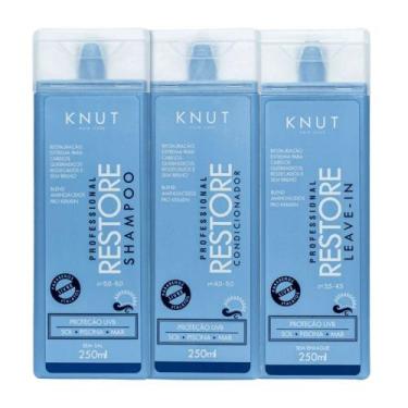 Imagem de Kit Shampoo + Condicionador + Leave-in Restore Knut (3 Produtos)