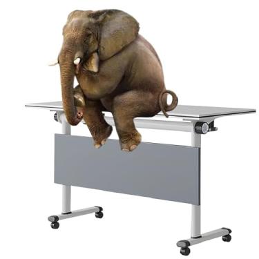 Imagem de Mesa de reunião móvel dobrável com rodas silenciosas 120 cm P x 50 cm L x 75 cm A mesa de treinamento de madeira para recepção de escritório, sala de aula, 1 pacote