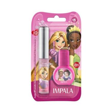 Imagem de Kit Esmalte E Gloss Labial Princesas Disney Infantil Impala