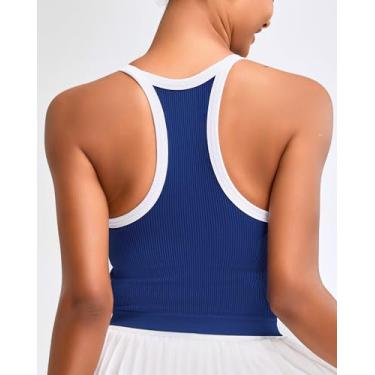 Imagem de RUNNING GIRL Sutiãs esportivos femininos de alto suporte longline sutiã esportivo de alto impacto para treino regata de ioga com sutiãs embutidos