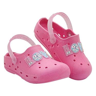 Imagem de Sandália Babuche Infantil Menina Pé com Pé chinelo Love + Mecha de Led (Pink, BR, Criança de 4 a 8 anos, Numérico, 28)