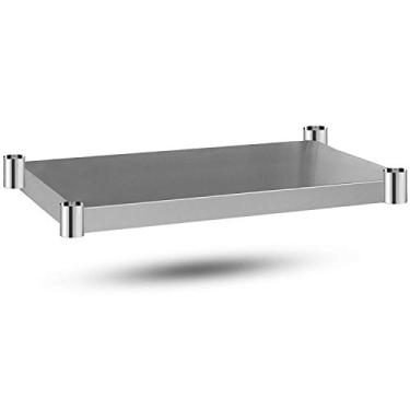 Imagem de Prateleira galvanizada sob DuraSteel prateleira para mesas de trabalho – Prateleira inferior extra ajustável para mesas de trabalho de aço inoxidável e madeira de 76 cm x 30 cm – Adequado para uso em