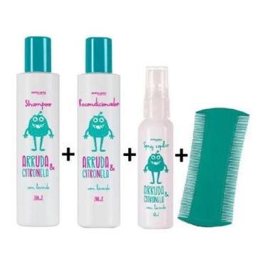 Imagem de Kit Shampoo + Recondicionador + Spray Arruda e Citronela Abelha Rainha