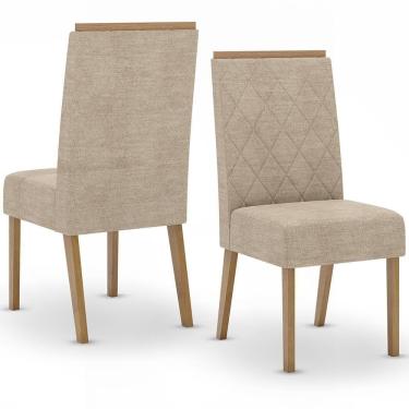 Imagem de Kit 2 Cadeiras Sala De Jantar Nina Suede Creme Henn
