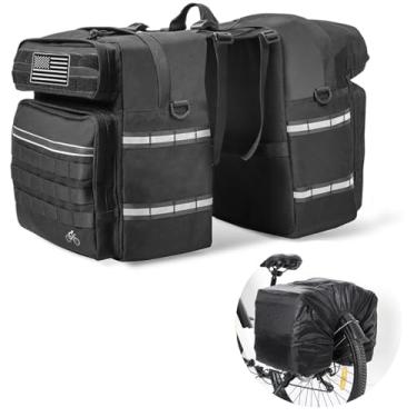 Imagem de AIWARGOD Bolsa de bicicleta acessórios para bagageiro traseiro de bicicleta, bolsa de selim de Ebike de armazenamento com capacidade atualizada de 50 L, resistente à água, porta-malas de bicicleta