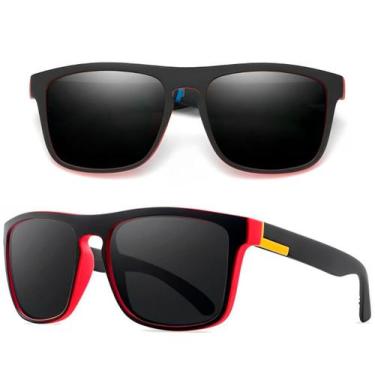 Imagem de Óculos De Sol Masculino Quadrado Clássico Com Anti Reflexo Com Proteçã