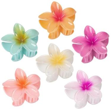 Imagem de 6 Presilha De Flor Moda Prendedor De Cabelo Piranha Flor Cores Vivas -