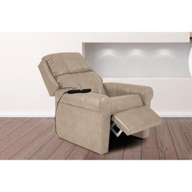 Imagem de Poltrona Reclinável c/ Massagem p/ Sala MH 1216 Two Way Courano Bege -