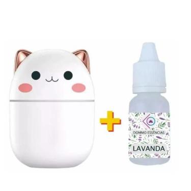 Imagem de Umidificador de Ar Gatinho Com Luz Led Acompanha 1 Essência Concentrad