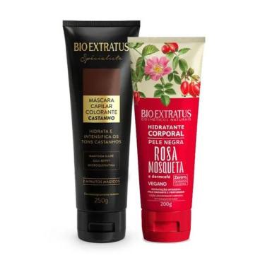 Imagem de Máscara Bio Extratus Colorante Castanho 250g + Hidratante Pele Negra R