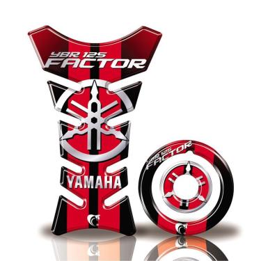 Imagem de Kit Protetor Tanque Adesivo Moto Yamaha Factor Ano + 2016 Vermelho Cor Vermelho