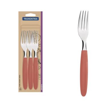 Imagem de Conjunto De Garfos De Mesa Ipanema Com Lâminas De Aço Inox E Cabos De Polipropileno Goiab