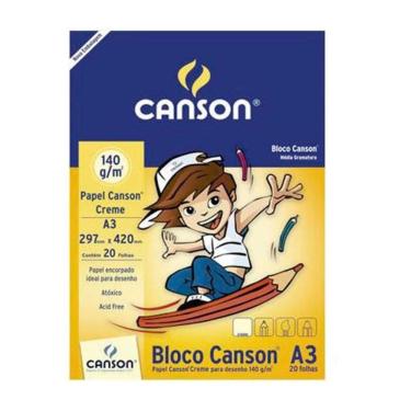 Imagem de Bloco Desenho Creme A3 140g C- 20 Folhas - Canson