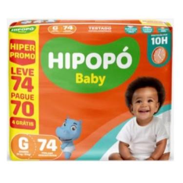 Imagem de Fralda Descartavel Hipopó Baby Hiper - Todos Os Tamanhos - Hipop, G 74
