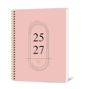 Imagem de Agenda mensal 2025-2027, calendário mensal simplificado, calendário de 24 meses, julho de 2025 a junho de 2027, 21,6 cm x 28 cm, capa impermeável com encadernação espiral, agenda mensal para