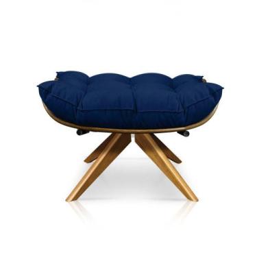 Imagem de Puff Giratório Costela Suede Base Madeira D'rossi - DROSSI
