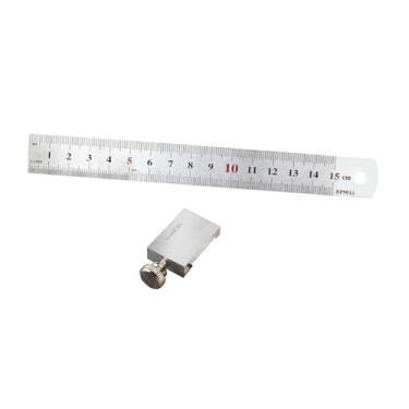 Imagem de Fenteer Régua de Metal com Riscador, Design Portátil, Métrica E Polegada para Projetos de Marcenaria, Bloco Régua de 15cm