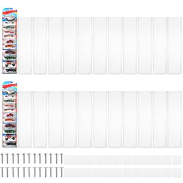 Imagem de Hlimior 24 Unidades De Vitrine Transparente Para Carrinhos Brinquedo Embalados, Vitrines Com Suporte Parede - Comporta Até 240 Carrinhos, Organizador Brinquedos Compatível Hot Wheels,