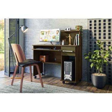 Imagem de Escrivaninha Office Studio Lukaliam com Rodízios Gaveta Puxadores Crom