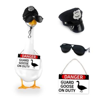 Imagem de CAMDUCK 3 Peças De Acessórios Para Varanda, Chapéu Polícia, Óculos, Gansos Madeira, Aviso Perigo, Guarda Serviço, Roupas Decoração Quintal E Gramado