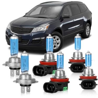 Imagem de OQSNCV Lâmpadas Halógenas Para Faróis Chevy Traverse 2013, 2014, 2015, 2016, 2017 E 2018, Farol Alto H7 + Baixo H11, Kit De Substituição 100 W, 4200 K, Pacote Com 6
