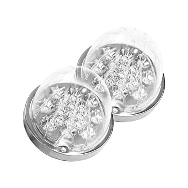 Imagem de JZYZQBX 2 Luzes De Melancia, Seta Vermelha Dupla Revolução E Marcador Para Luz Auxiliar Azul 17 Leds, Moldura Aço Inoxidável Com Lente Transparente Caminhões Reboques Kenworth Peterbilt