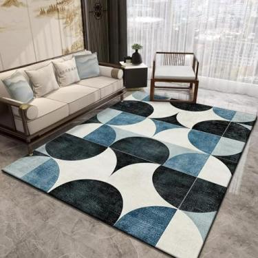 Imagem de Tapetes com estampa geométrica para sala de estar, abstrato, para sofá, quarto, tatame, macio (140x200 cm/flanela-9)