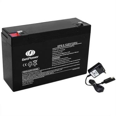 Imagem de Kit Bateria Selada 6V 12ah GetPower + Carregador - Brinquedo - GET POW