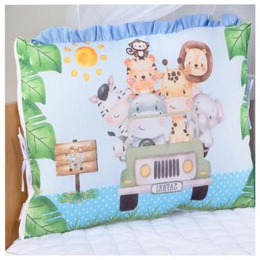 Imagem de Kit Berço Trança Menino Sublimado Com Trocador 13 Peças - DW Confecçõe