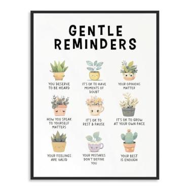 Imagem de Dazzlewall Pôster de impressão motivacional de lembretes delicados, decoração de parede com citação inspiradora para quarto, sala de aula, escritório, 30 x 40 cm sem moldura