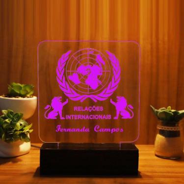 Imagem de Luminária Abajur Relações Internacionais LED Rosa - Bold