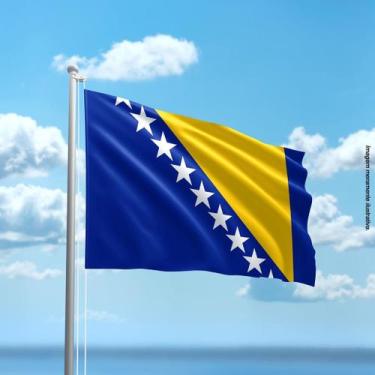Imagem de Bandeira da Bósnia 80cmx140cm Tecido Oxford 100% Poliéster - PRESENTE-