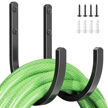 Imagem de songsoso Suporte de parede para mangueira de jardim – Gancho de mangueira de alumínio para exterior, ganchos de parede duráveis para uso no jardim e ao ar livre (2 ganchos)