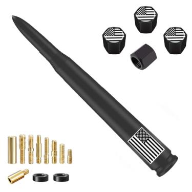 Imagem de Antena bullet de caminhão com tampas de haste de válvula para GM Chevy Silverado 1500 2500 3500 HD Avalanche Ford F Series F150 F250 GMC Sierra 1500 2500 3500 Denali Acessórios para caminhões pesados