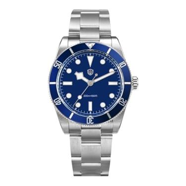 Imagem de watchdives Relógios de quartzo, WD7922 BB54, relógio de pulso de luxo com cristal de safira, 37 mm, 20 bares, relógios de mergulho para homens, Azul/Novo logotipo, Relógios de quartzo