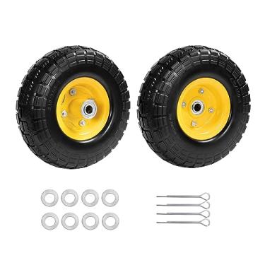 Imagem de Parts Camp Pneu 4,10/3,50-4 sem pneu e roda, 25,4 cm sólido roda de jardim rodas de carrinho de mão para reboque/dolly/carrinho basculante/carrinho de mão/vagão com rolamentos de 5/20.3 cm cubo