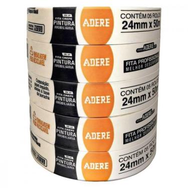 Imagem de Fita Crepe Adere Para Pintura Imobiliaria 427 Profissional 24Mm X 50M 