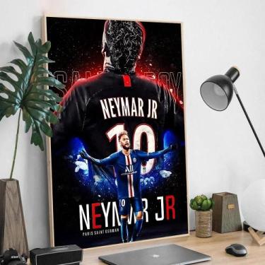 Imagem de Pôster pegajoso de futebol Neymar DIY, adesivo de papel à prova d'água
