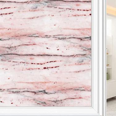 Imagem de Película de janela 3D de mármore, textura de estilo mármore, para porta de vidro, banheiro, sala de estar, L90 x C 190 cm