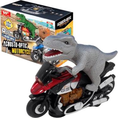 Imagem de Brinquedo Dinossauro Motoqueiro Bate e Volta Luz Som À Pilha - Genéric