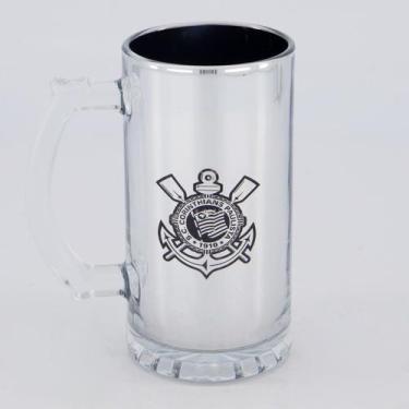 Imagem de Caneca Chopp Corinthians Vidro Metálico - Brasfoot, Único