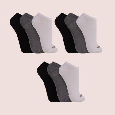 Imagem de Kit 9 Pares Meia Soquete Masculina Sport Trifil Dia a Dia, Chumbo, Pre