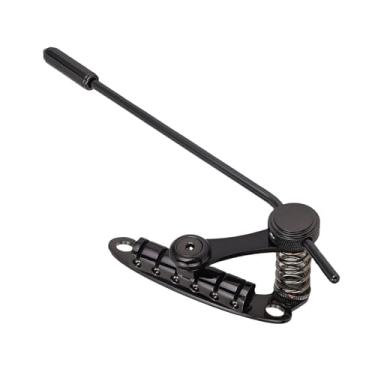 Imagem de Luocute Ponte de Guitarra Elétrica Vibrato Tailpient Tremolo e Roller Guitar Bridge, Substituição para Les Trems II Les Paulss SG Black Color Tremolo Stop Bar